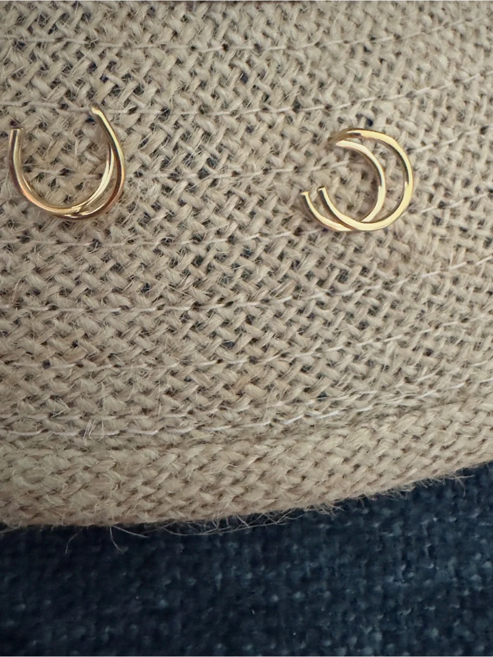 Gold Double Hoop ear cuffs  - Minimal Women Jewelry
